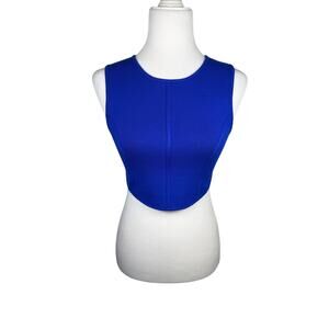 House of Harlow 1960 Women's Sleeveless Knit Crop Top Royal Blue